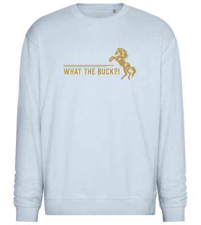 What The Buck Design - Comfort Essential Unisex Sweater_CREAMY BLUE_front