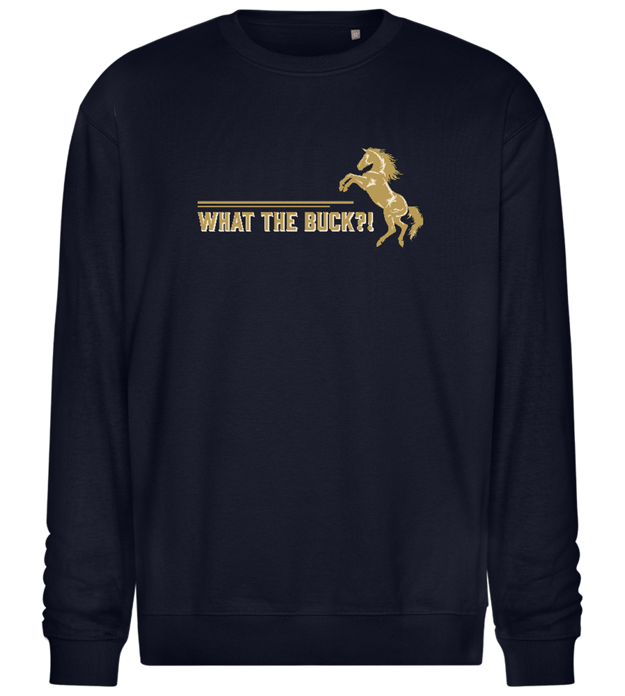 What The Buck Design - Comfort Essential Unisex Sweater_FRENCH NAVY_front