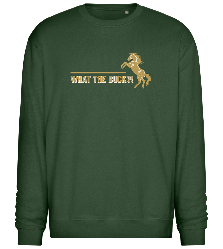 What The Buck Design - Comfort Essential Unisex Sweater_GREEN BOTTLE_front