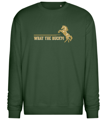 What The Buck Design - Comfort Essential Unisex Sweater_GREEN BOTTLE_front