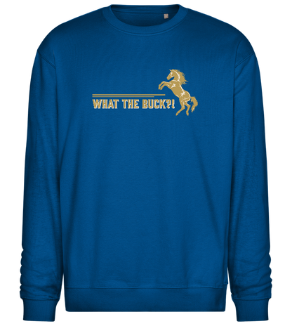 What The Buck Design - Comfort Essential Unisex Sweater_ROYAL_front