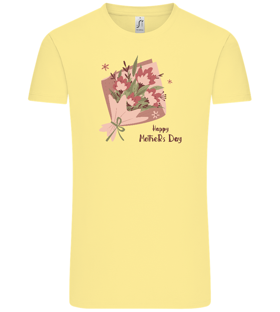 Happy Mother's Day Flower Bouquet Design - Comfort Unisex T-Shirt_AMARELO CLARO_front