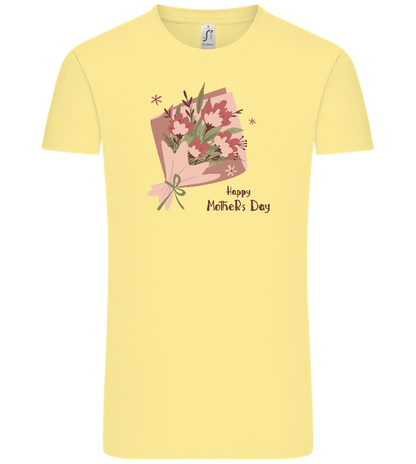 Happy Mother's Day Flower Bouquet Design - Comfort Unisex T-Shirt_AMARELO CLARO_front