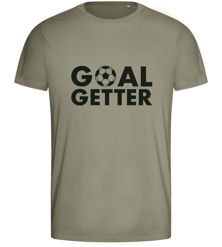 Goal Getter Design - Basic men's fitted t-shirt_KHAKI_front