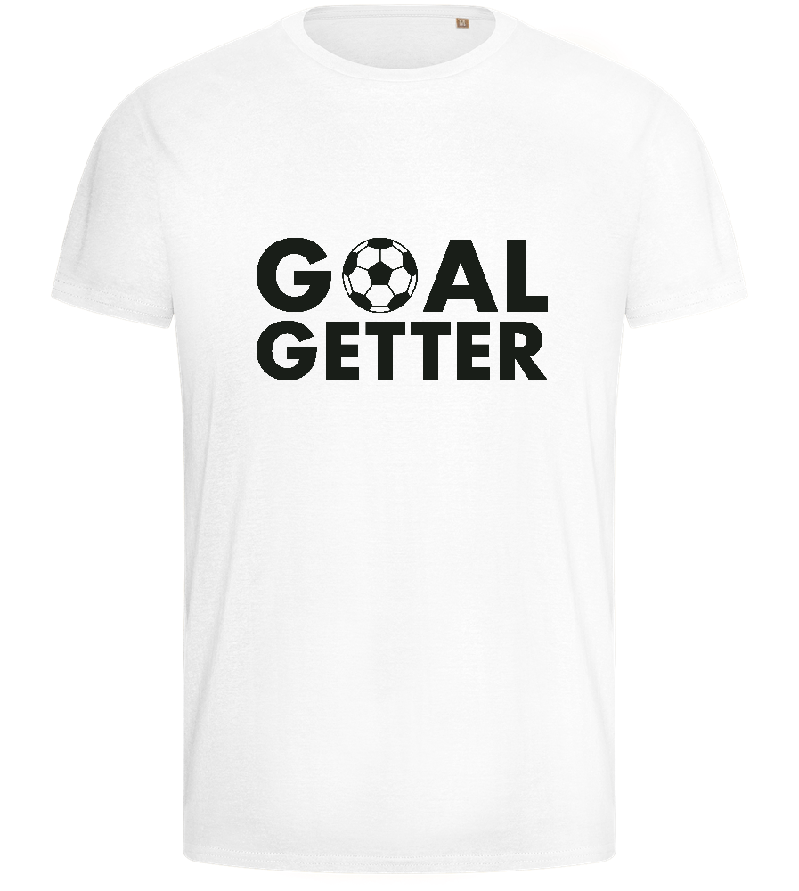 Goal Getter Design - Basic men's fitted t-shirt_WHITE_front