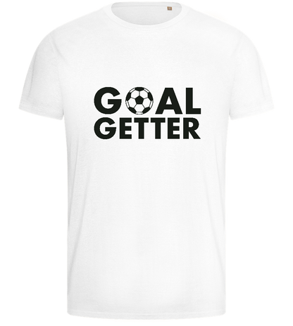 Goal Getter Design - Basic men's fitted t-shirt_WHITE_front