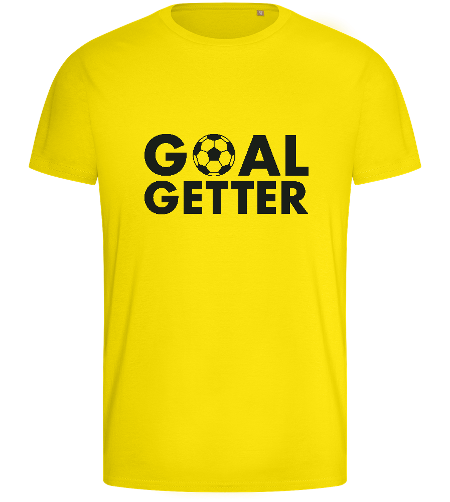 Goal Getter Design - Basic men's fitted t-shirt_YELLOW_front