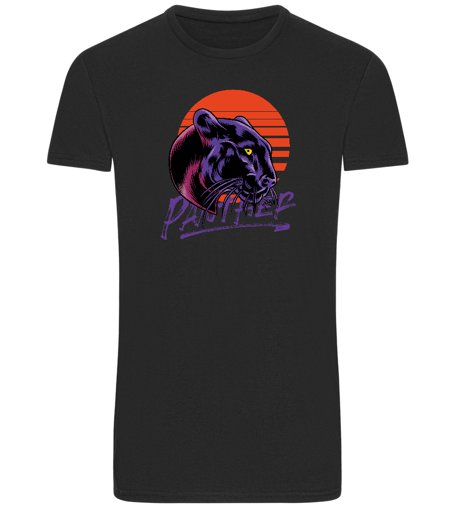 Retro Panther Design - Basic Unisex T-Shirt_DEEP BLACK_front