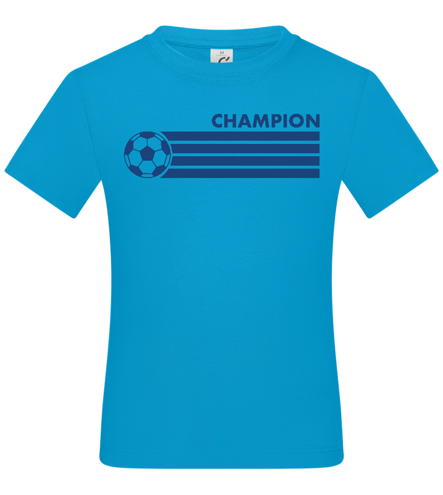 Soccer Champion Design - Basic kids t-shirt_TURQUOISE_front