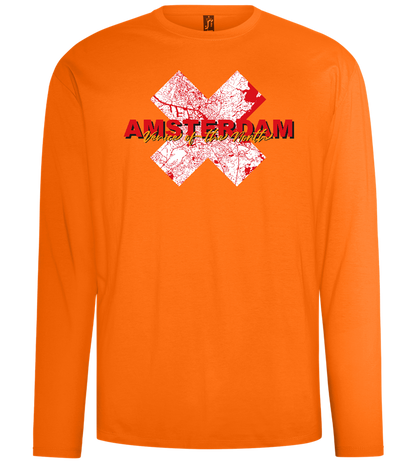 Venice of the North Design - Comfort men's long sleeve t-shirt_ORANGE_front