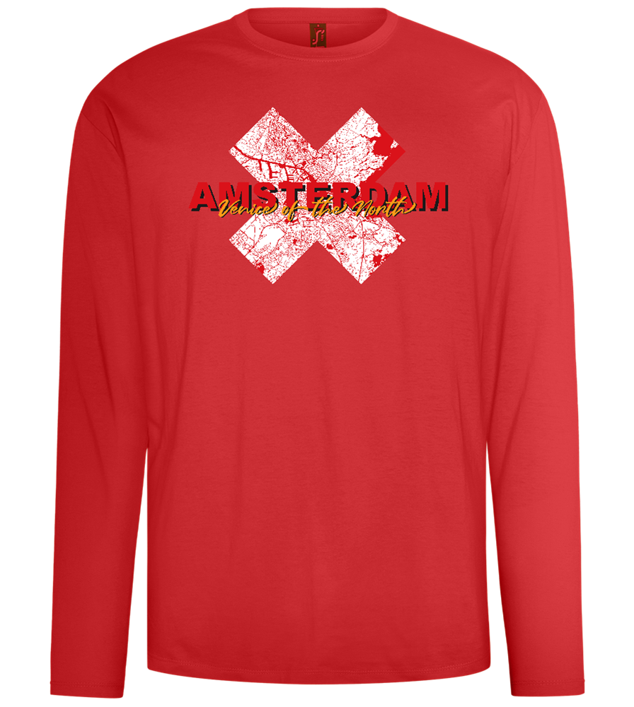 Venice of the North Design - Comfort men's long sleeve t-shirt_RED_front