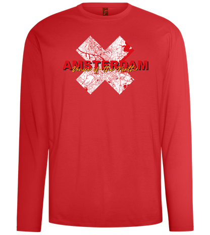 Venice of the North Design - Comfort men's long sleeve t-shirt_RED_front