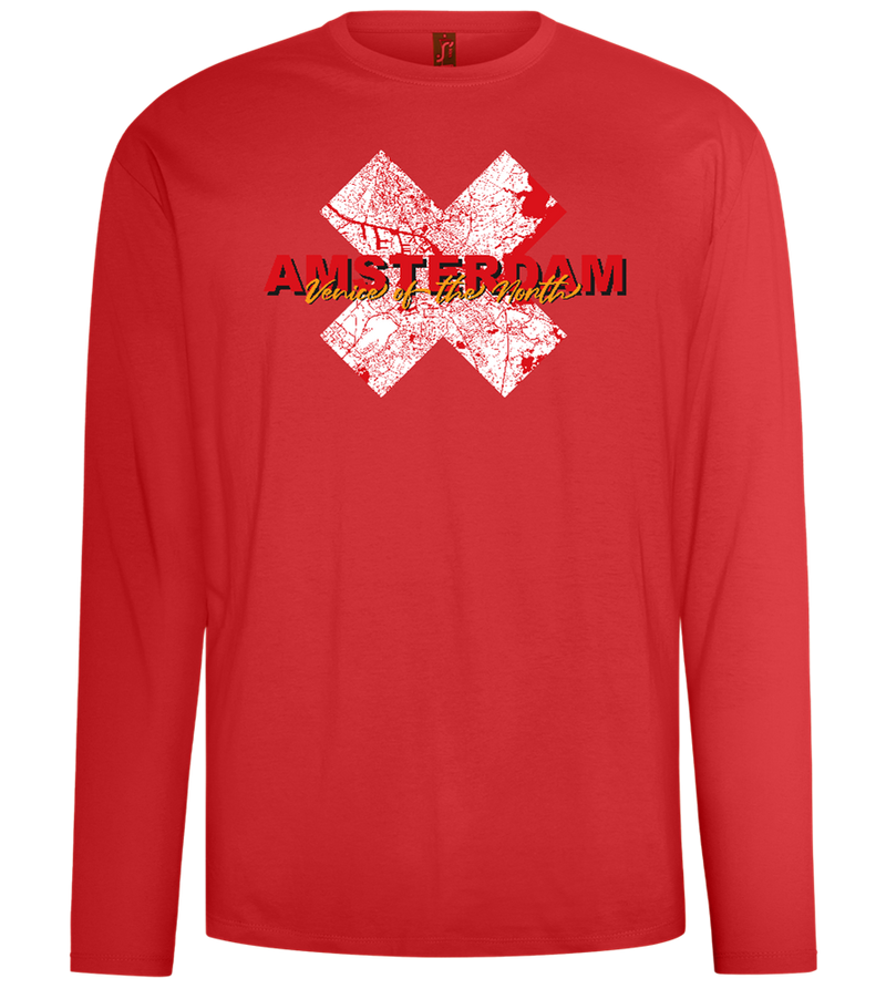 Venice of the North Design - Comfort men's long sleeve t-shirt_RED_front