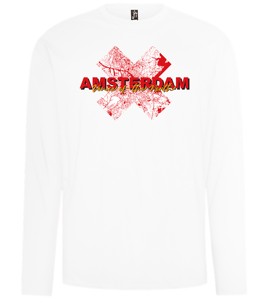 Venice of the North Design - Comfort men's long sleeve t-shirt_WHITE_front