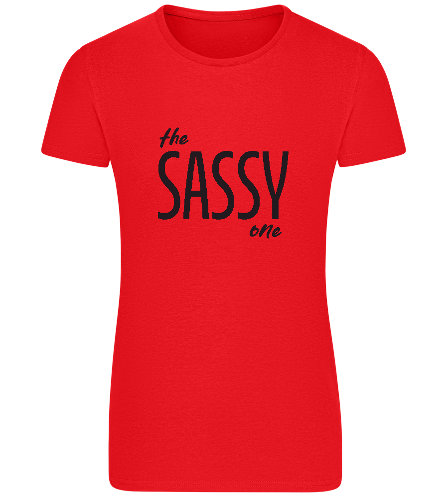 The Sassy One Design - Basic women's fitted t-shirt_RED_front