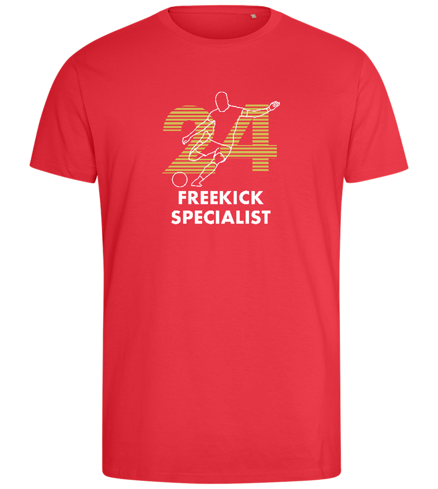 Freekick Specialist Design - Comfort men's fitted t-shirt_BRIGHT RED_front