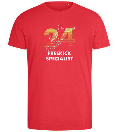 Freekick Specialist Design - Comfort men's fitted t-shirt_BRIGHT RED_front