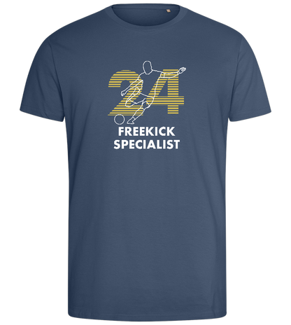 Freekick Specialist Design - Comfort men's fitted t-shirt_DENIM_front