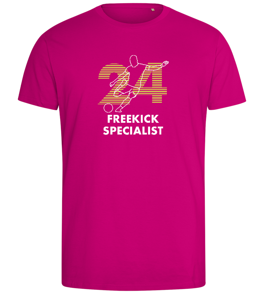 Freekick Specialist Design - Comfort men's fitted t-shirt_FUCHSIA_front