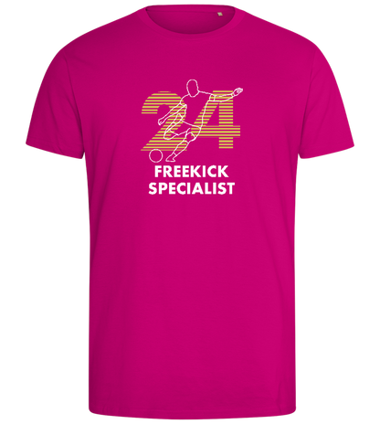 Freekick Specialist Design - Comfort men's fitted t-shirt_FUCHSIA_front