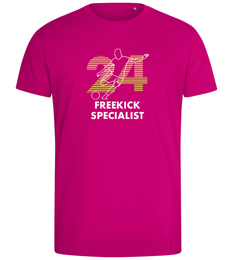 Freekick Specialist Design - Comfort men's fitted t-shirt_FUCHSIA_front