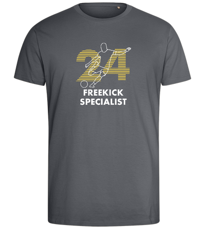 Freekick Specialist Design - Comfort men's fitted t-shirt_MOUSE GREY_front