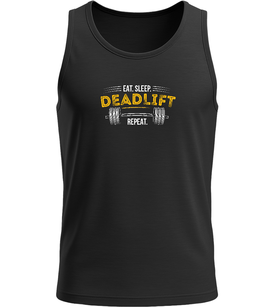 Deadlift Barbell Design - Basic men's tank top_DEEP BLACK_front