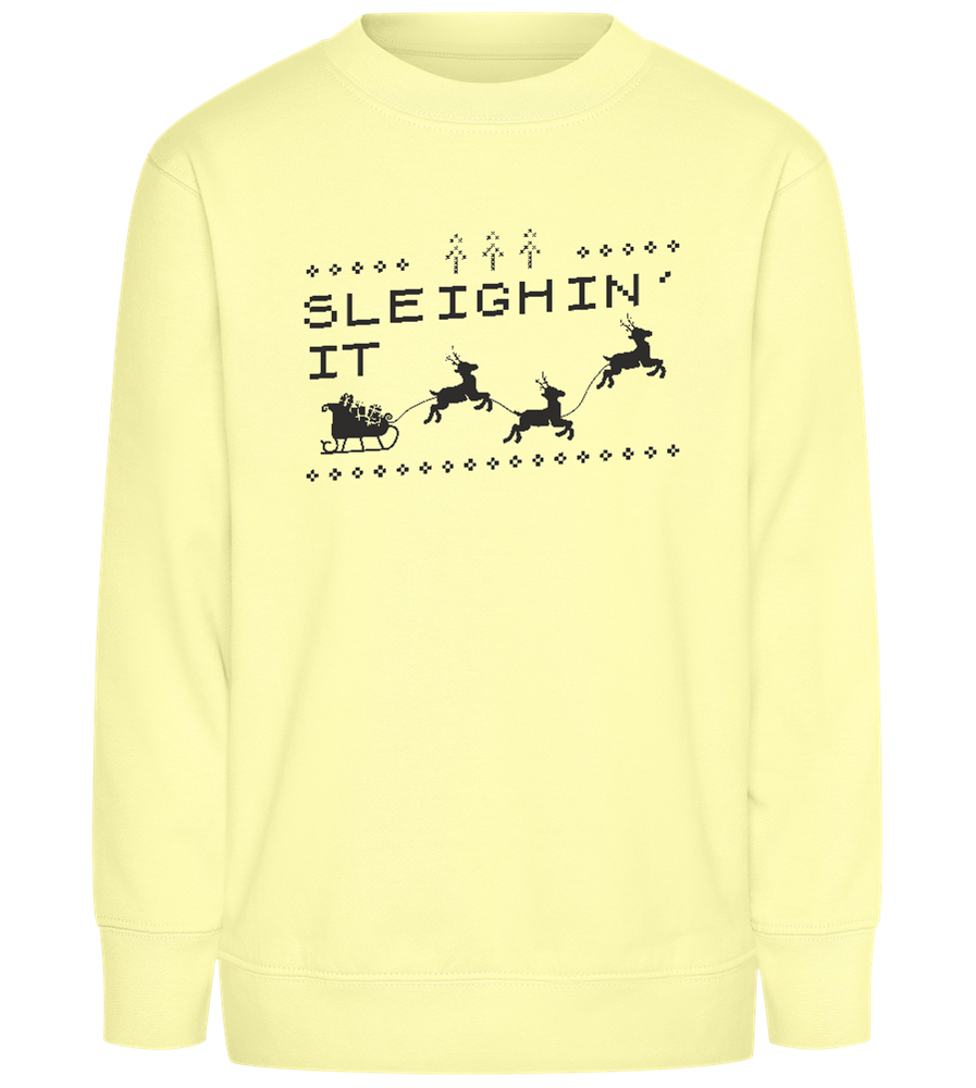 Sleighin' It Design - Comfort Kids Sweater_AMARELO CLARO_front