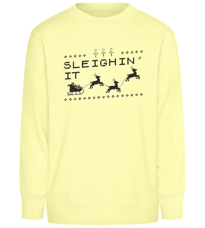 Sleighin' It Design - Comfort Kids Sweater_AMARELO CLARO_front