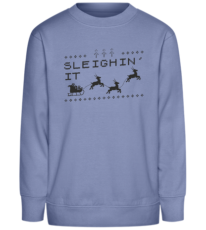 Sleighin' It Design - Comfort Kids Sweater_BLUE_front