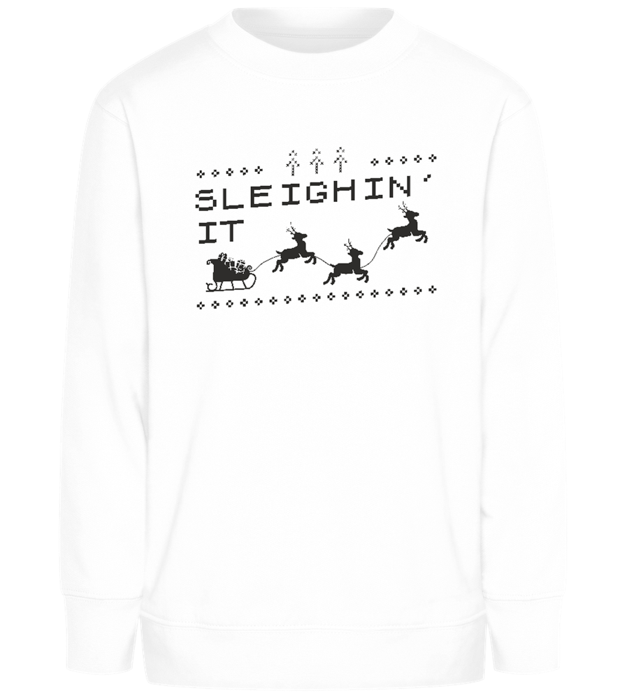 Sleighin' It Design - Comfort Kids Sweater_WHITE_front