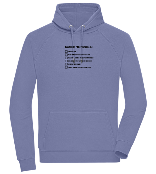 Bachelor Party Checklist Design - Comfort unisex hoodie_BLUE_front