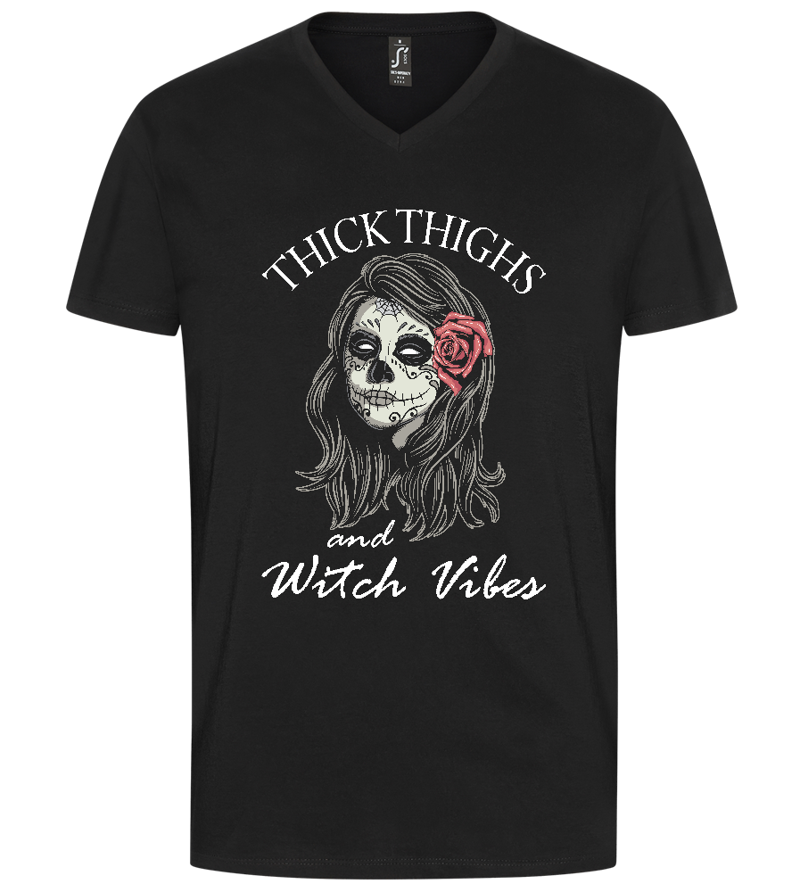 Witch Vibes Design - Premium men's v-neck t-shirt_DEEP BLACK_front