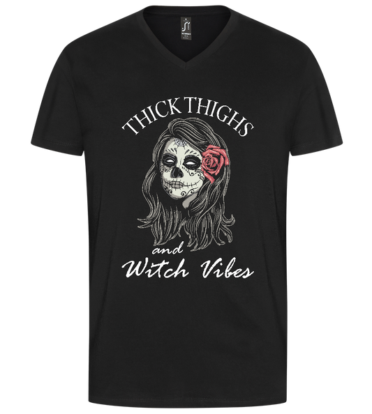 Witch Vibes Design - Premium men's v-neck t-shirt_DEEP BLACK_front