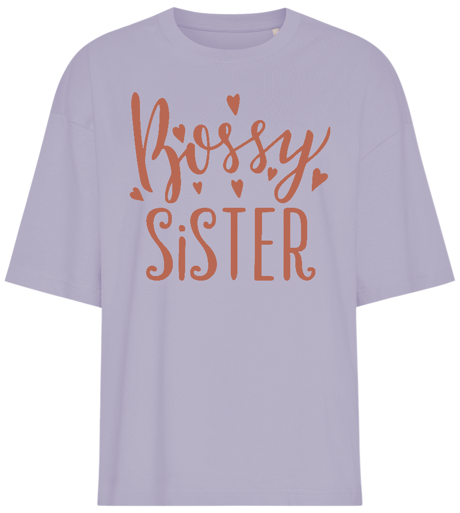 Bossy Sister Heart Design - Premium women's oversized t-shirt_LILAK_front