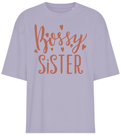 Bossy Sister Heart Design - Premium women's oversized t-shirt_LILAK_front