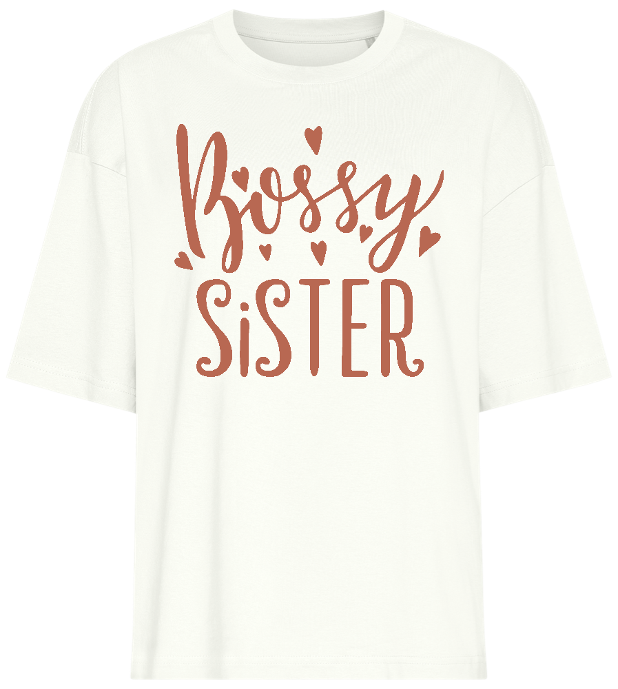 Bossy Sister Heart Design - Premium women's oversized t-shirt_OFF-WHITE_front