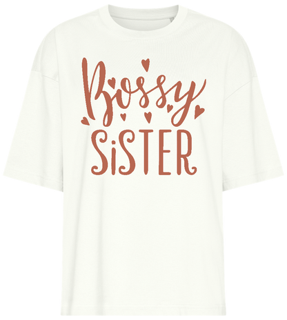 Bossy Sister Heart Design - Premium women's oversized t-shirt_OFF-WHITE_front