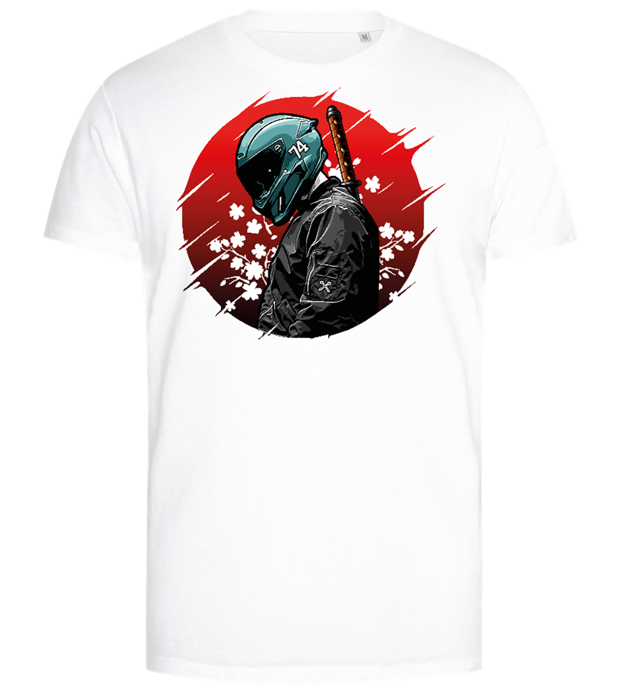 Red Samurai Design - Premium men's close fitting t-shirt_WHITE_front