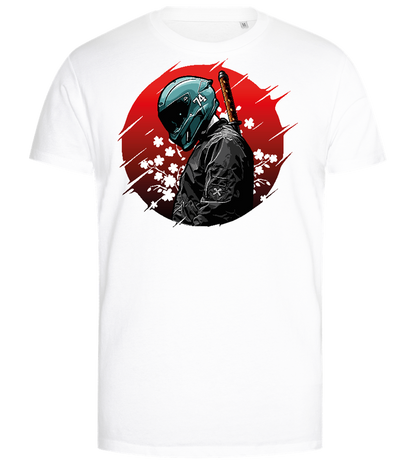 Red Samurai Design - Premium men's close fitting t-shirt_WHITE_front