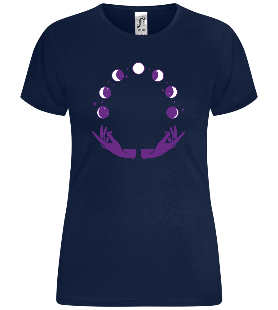 Phases of the Moon Design - Comfort women's t-shirt_MARINE_front