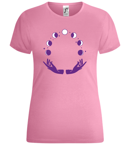 Phases of the Moon Design - Comfort women's t-shirt_PINK ORCHID_front