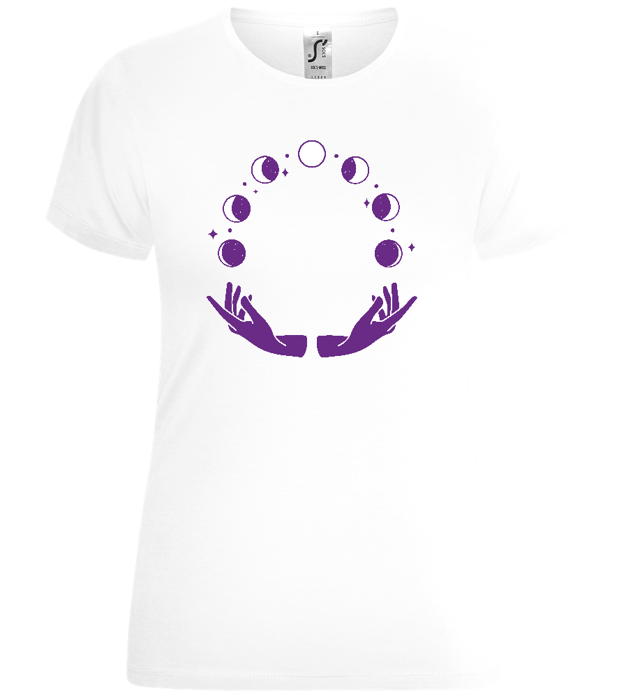 Phases of the Moon Design - Comfort women's t-shirt_WHITE_front