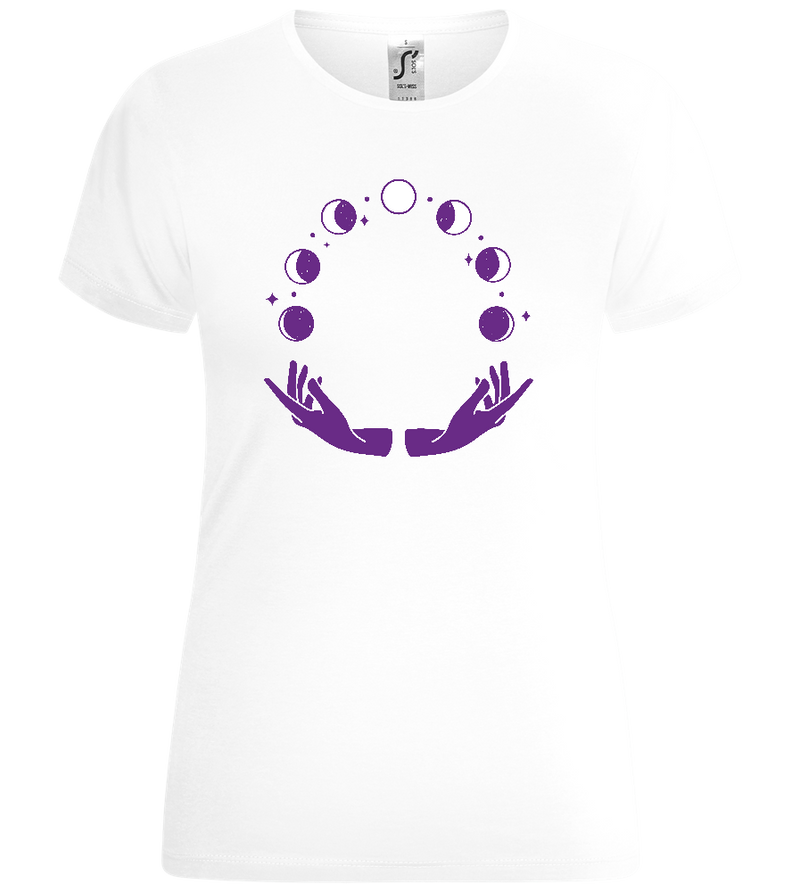 Phases of the Moon Design - Comfort women's t-shirt_WHITE_front