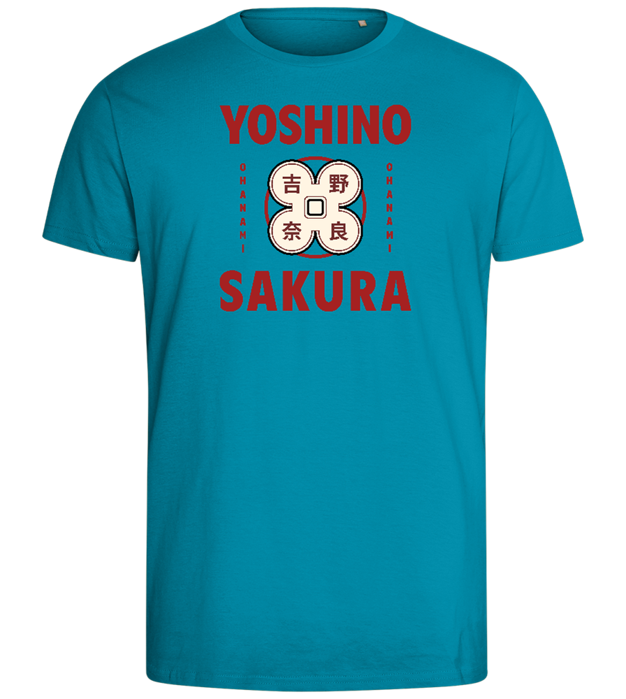 Yoshino Sakura Design - Comfort men's fitted t-shirt_TURQUOISE_front