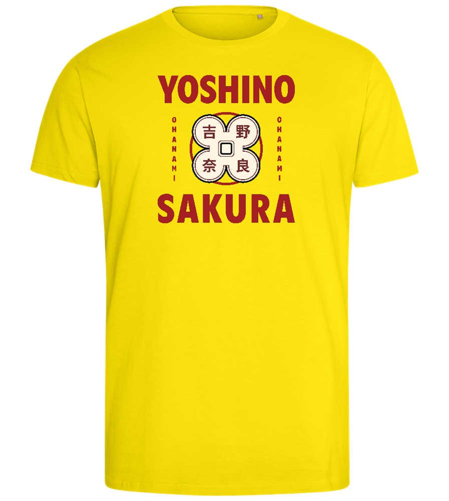 Yoshino Sakura Design - Comfort men's fitted t-shirt_YELLOW_front