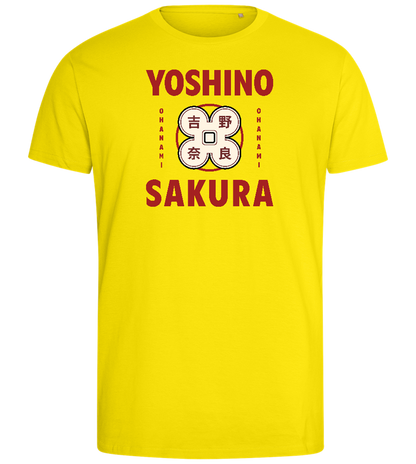 Yoshino Sakura Design - Comfort men's fitted t-shirt_YELLOW_front