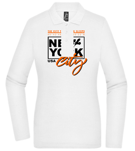 The City That Never Sleeps Design - Premium Women´s long sleeve polo shirt