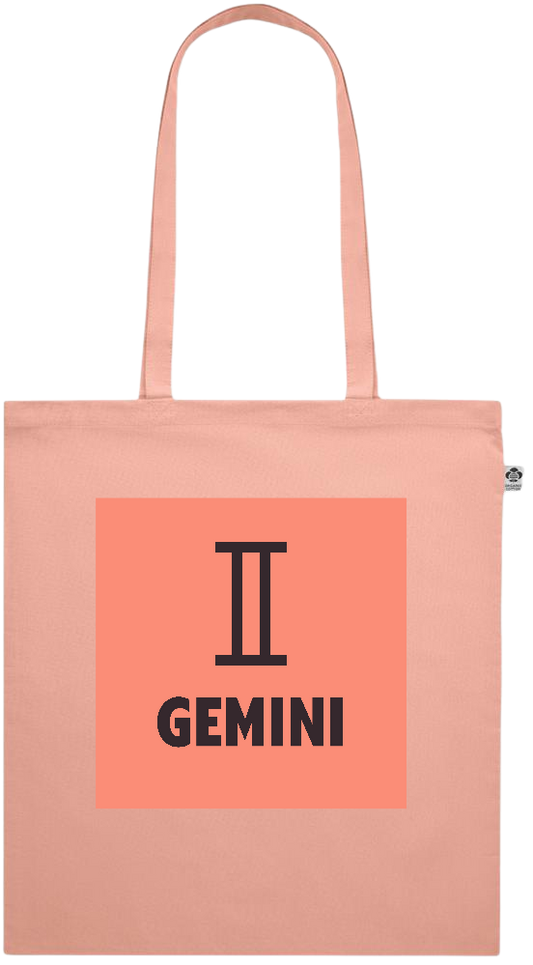 Zodiac Gemini Design - Premium colored organic cotton shopping bag_ORANGE_front