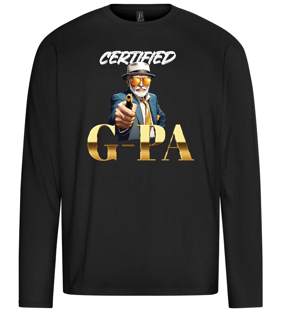 Certified G-Pa Design - Premium men's long sleeve t-shirt_DEEP BLACK_front